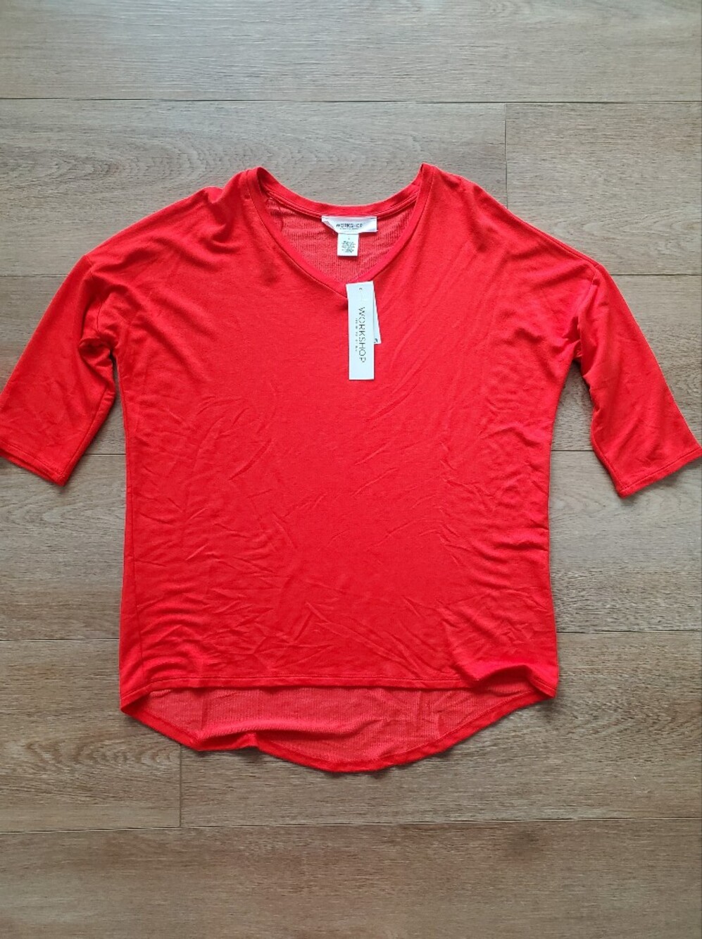 Workshop Republic Clothing Fiery Red Short Sleeve Top MWT sz L